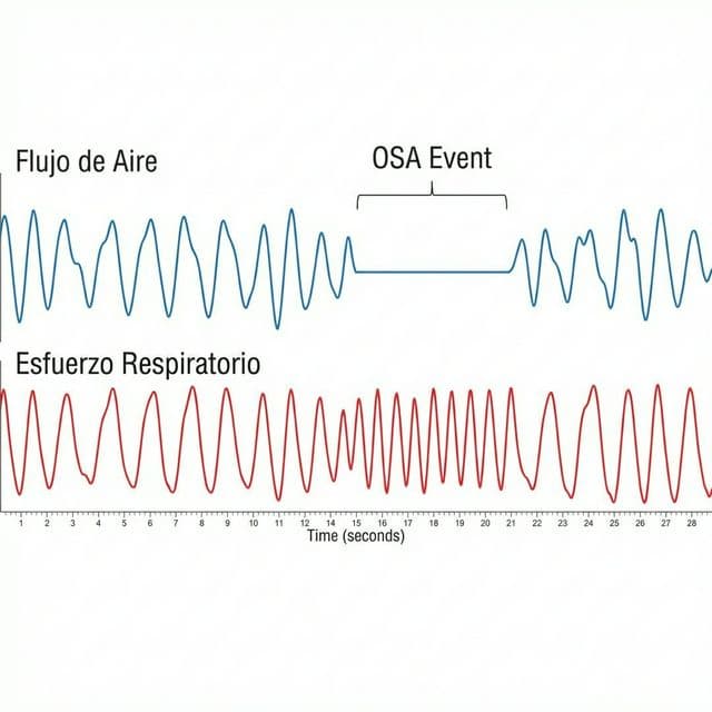 Gráfico de señal de apnea obstructiva