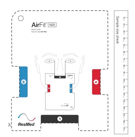 Plantilla de medición ResMed AirFit N20